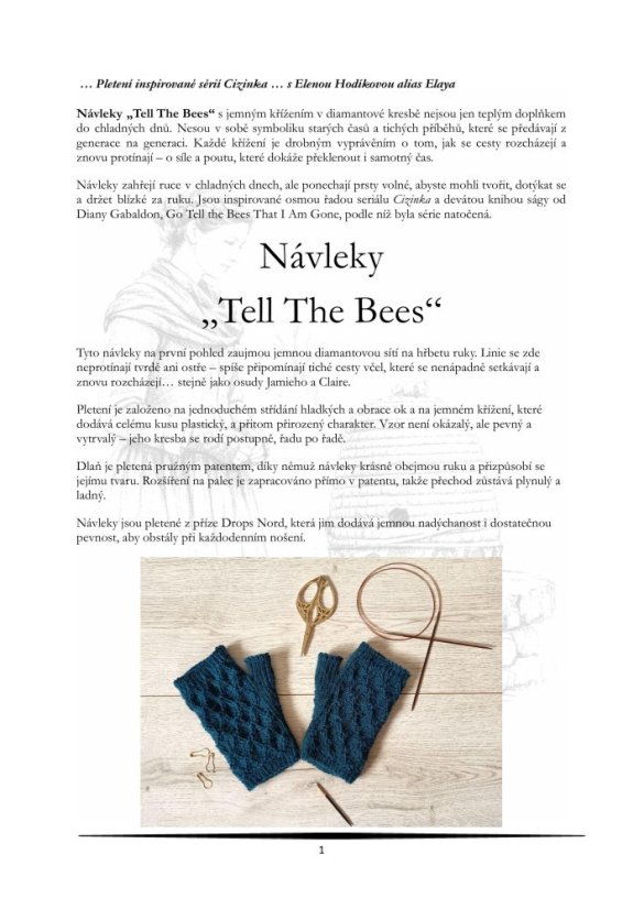 PDF návod na návleky "Tell The Bees"