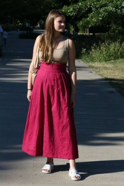 Fuchsiová zavinovací sukně